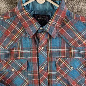 Williams Bay 18 36.5 XXL Acrylic Cotton Multicolor Plaid Long Sleeve Pearl Snap